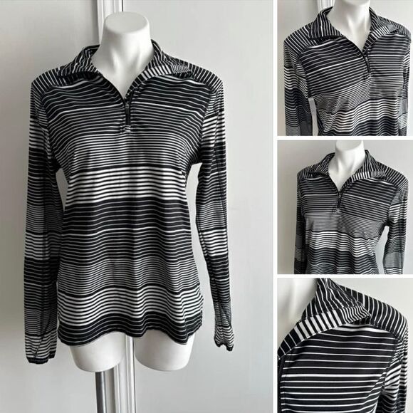 Lands’ End Womens 1/4 Zip Polyester Activewear Long Sleeve Top, Size Medium - Picture 1 of 8
